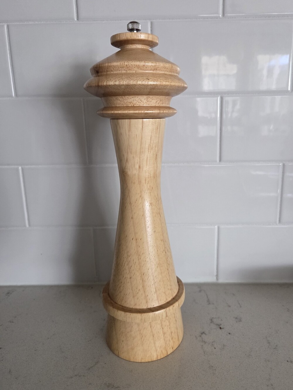 Space Needle Tall Wooden Pepper Mill - Light Wood